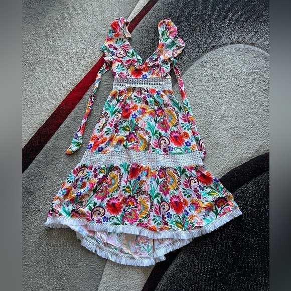 Sunshine 79 Bonita Floral Fringed MIDI Dress - Picture 3 of 8